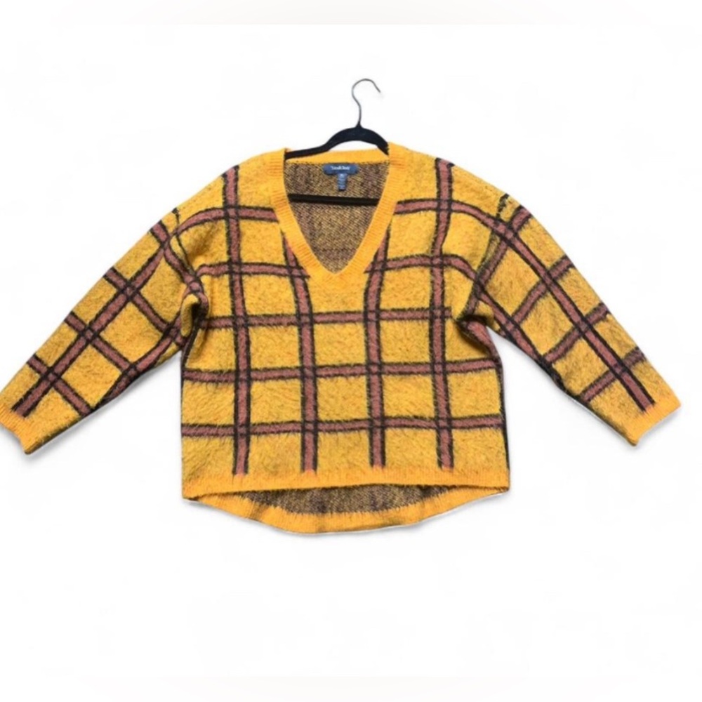 Modcloth Already Checked In Pullover Sweater Yell… - image 1